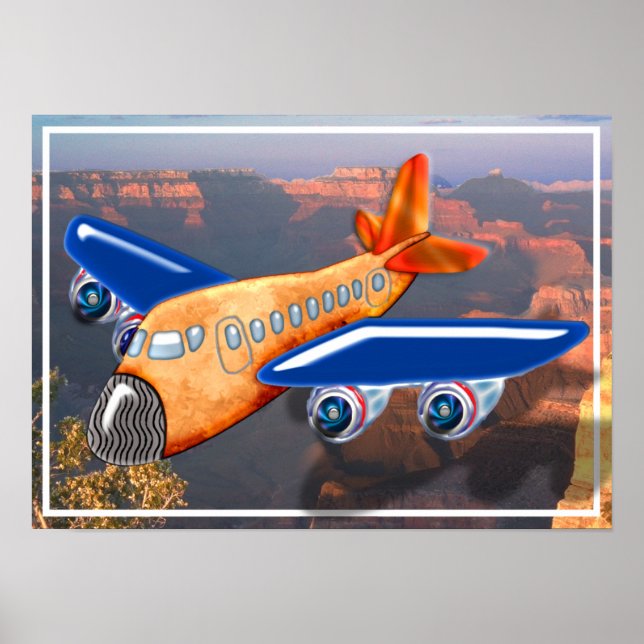 Amazing Aeroplane Aerial View Poster (Front)