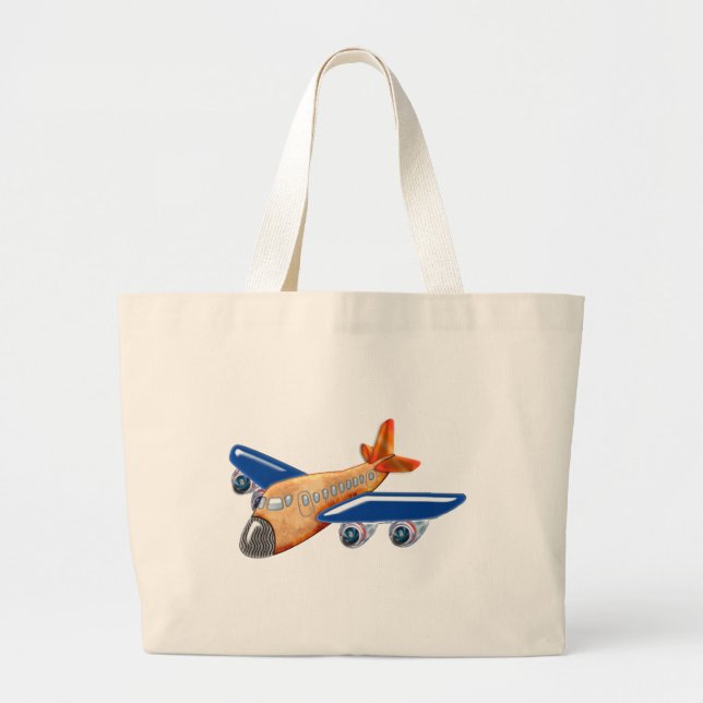 Amazing Aeroplane Large Tote Bag (Front)