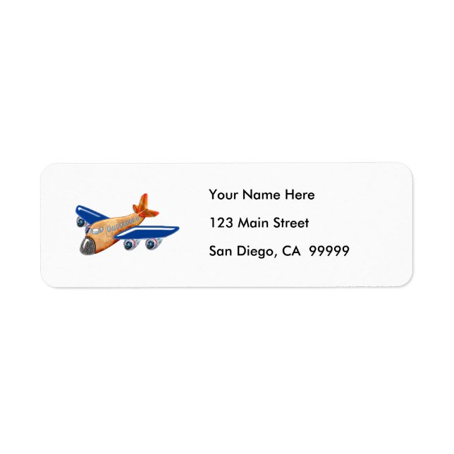 Amazing Aeroplane Return Address Label (Front)