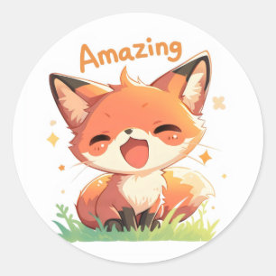 Amazing Anime Fox Classic Round Sticker