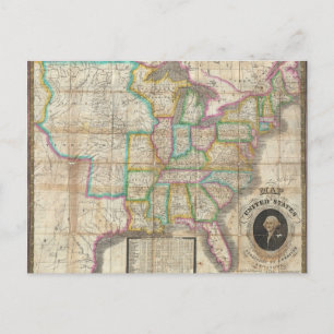 Amazing Antique Poster of the United States Postcard