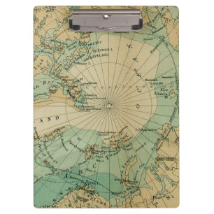 Amazing Arctic Ocean Antique Map Clipboard