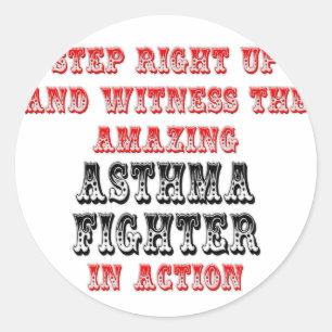Amazing Asthma Fighter In Action Classic Round Sticker