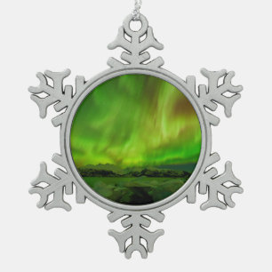 Amazing Aurora Snowflake Pewter Christmas Ornament