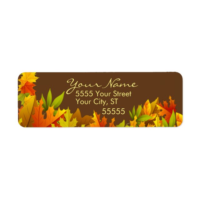 Amazing Autumn Custom Return Address Labels (Front)