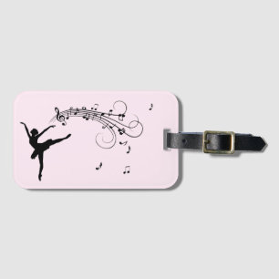 Amazing Ballerina Dancing with Music Pink Luggage Tag
