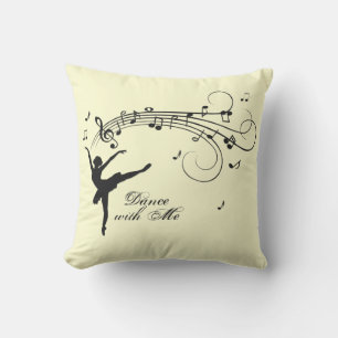 Amazing Ballerina Dancing with Music Yellow Cushion