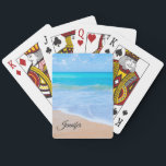 Amazing Beach Tropical Scene Photo Custom Playing Cards<br><div class="desc">Personalised playing cards with a photograph of a clear blue ocean scene with gentle waves along a seashore and soft brown sand. A blue sky with fluffy clouds off in the distance. Serene tropical idyllic seascape.</div>