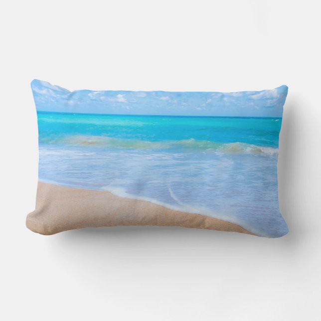 Amazing Beach Tropical Scene Photo Lumbar Cushion (Front)