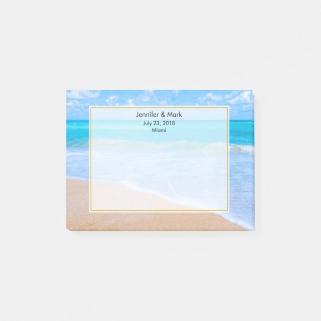 Amazing Beach Tropical Scene Photo Wedding Post-it Notes (Front)
