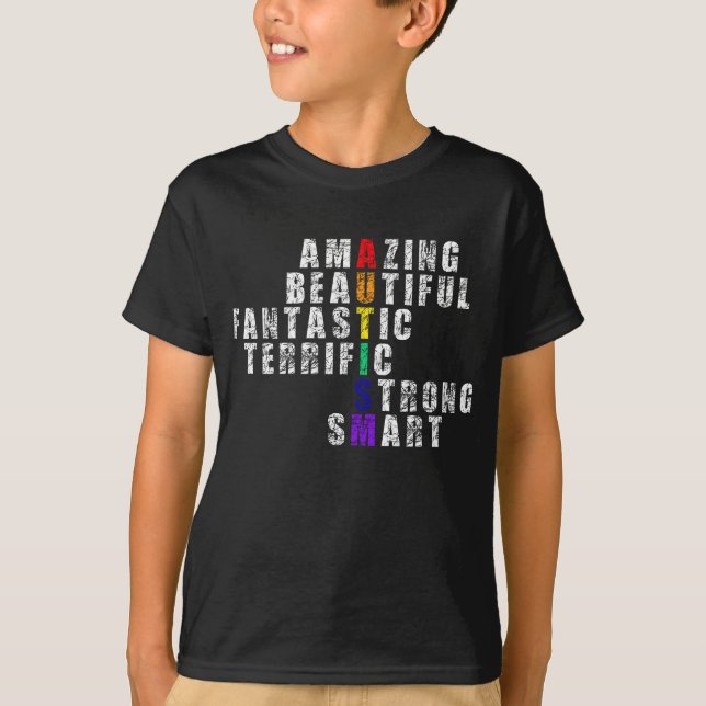 Amazing Beautiful Fantastic Smart Autism Awareness T-Shirt (Front)