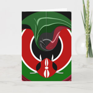 Amazing Beautiful Fluid Kenya Flag graphic Design Card
