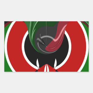 Amazing Beautiful Fluid Kenya Flag graphic Design Rectangular Sticker