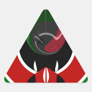Amazing Beautiful Fluid Kenya Flag graphic Design Triangle Sticker