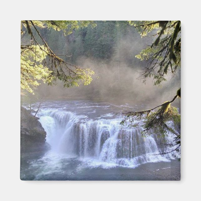 Amazing, Beautiful Pacific Northwest Waterfall Magnet (Front)