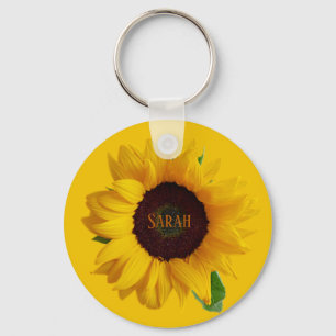 Amazing Beautiful Trendy Sunflower With Name  Key Ring
