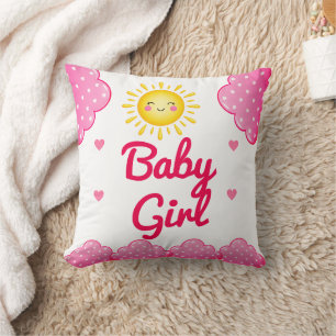 Amazing Blush Pink Sunshine Baby Girl Cushion