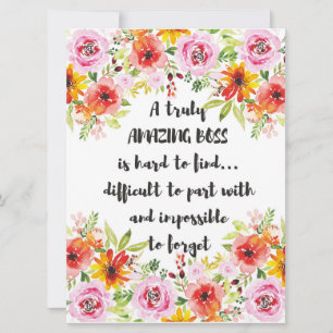 Amazing Boss Quote Great Boss Appreciation gift Card