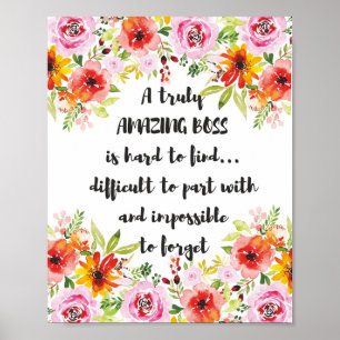 Amazing Boss Quote Great Boss Appreciation gift Poster
