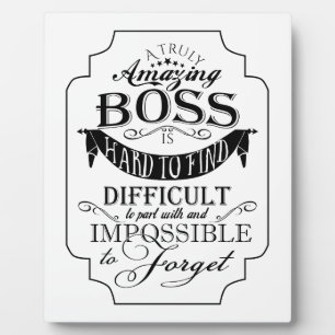 Amazing boss thank  you plaque