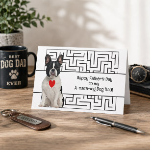 Amazing Boston Terrier Dog Dad Happy Father's Day Card