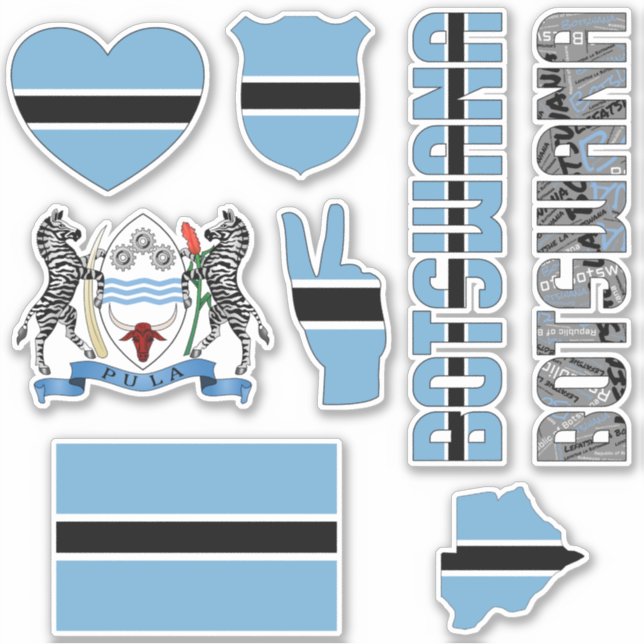 Amazing Botswana Shapes National Symbols (Front)