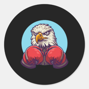 Amazing Boxing Eagle Costume With Cool Gloves Classic Round Sticker