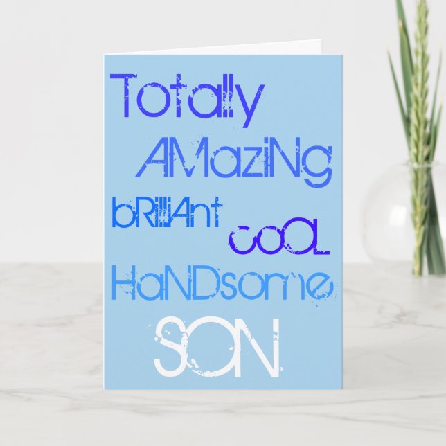 Amazing Brilliant Cool Handsome Son Happy Birthday Card (Front)