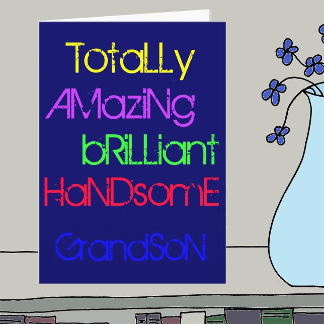 Amazing Brilliant Handsome Grandson - Birthday Card (Creator Uploaded)
