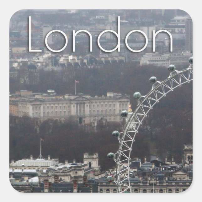 Amazing! Buckingham Palace Millennium Wheel Square Sticker (Front)
