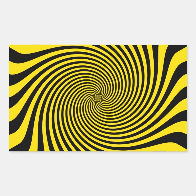 Amazing Bumble Bee Yellow Swirl Decor Rectangular Sticker (Front)