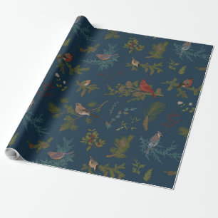 Amazing Christmas Holiday Winter Bird Pattern Gift Wrapping Paper