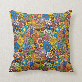 amazing coloured flowers cushion