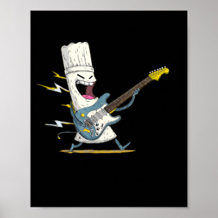 Amazing Cook with Electric Guitar for Kitchen and Poster