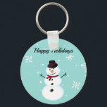 Amazing, Cool, Blue Christmas Snowman  Key Ring<br><div class="desc">Perfect,  sweet,  blue christmas snowman</div>