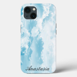 Amazing, Cool, Blue Cloud whit your name iPhone 13 Case