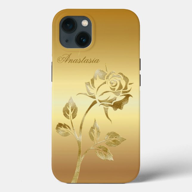 Amazing, Cool, Gold Rose whit your name Case-Mate iPhone Case (Back)