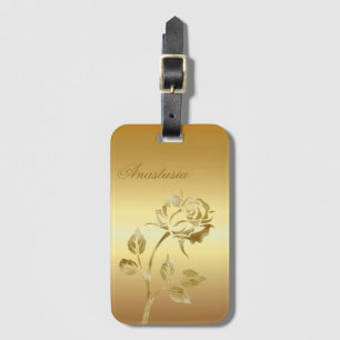 Amazing, Cool, Gold Rose whit your name Luggage Tag