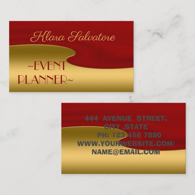 Amazing Cool Great Gold Red Business Card (Front/Back)