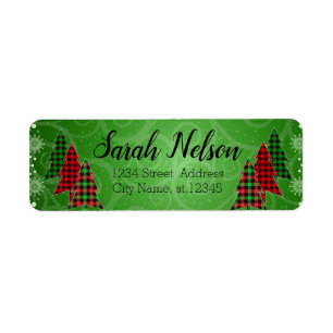 Amazing, Cool, Green Christmas Tree Label Return Address Label