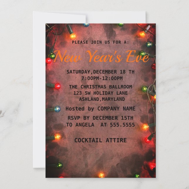 Amazing, Cool, New Years Eve Invitation (Front)
