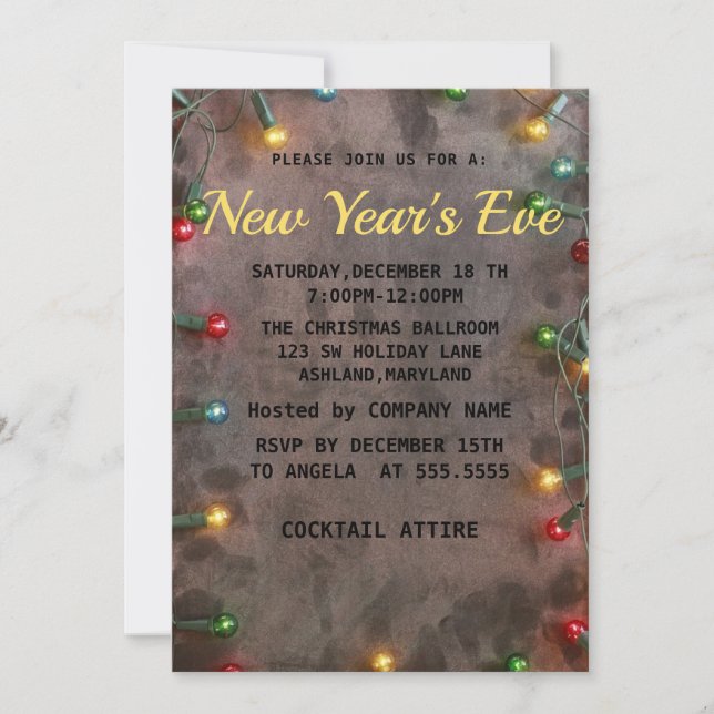 Amazing, Cool, New Years Eve Invitation (Front)