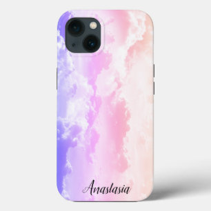 Amazing, Cool, Pink Cloud whit your name iPhone 13 Case