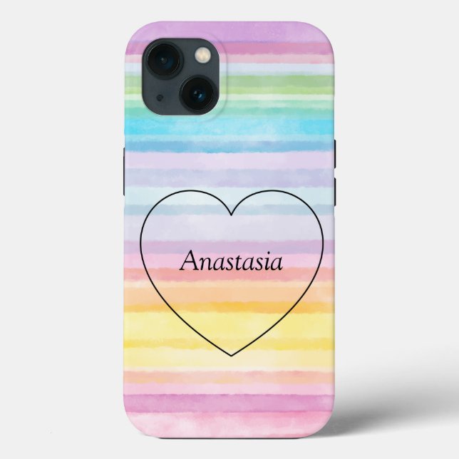 Amazing, Cool, Rainbow Heart Case-Mate iPhone Case (Back)