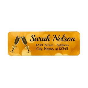 Amazing, Cool, Sparkly Gold Label Return Address Label