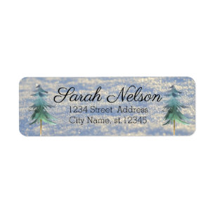 Amazing, Cool, Sparkly New Year Pine TreeLabel Return Address Label