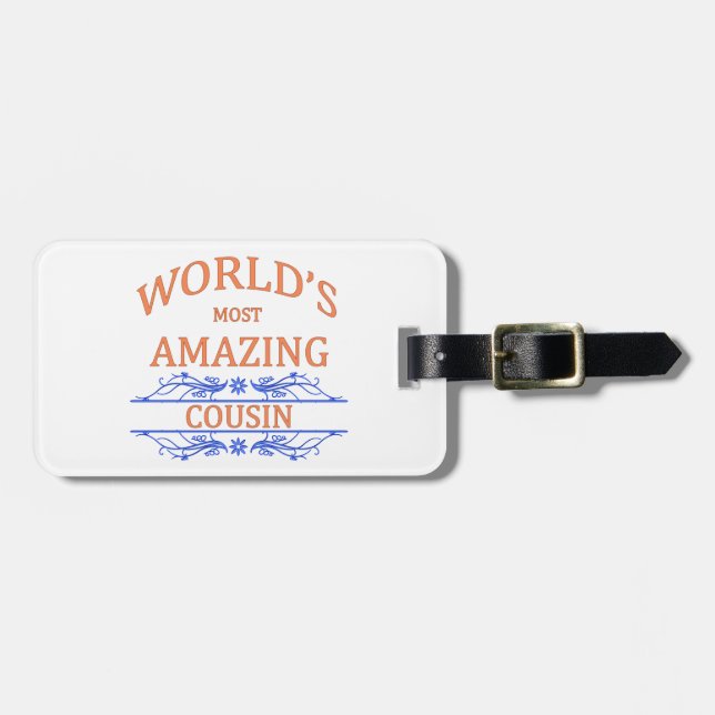 Amazing Cousin Luggage Tag (Front Horizontal)
