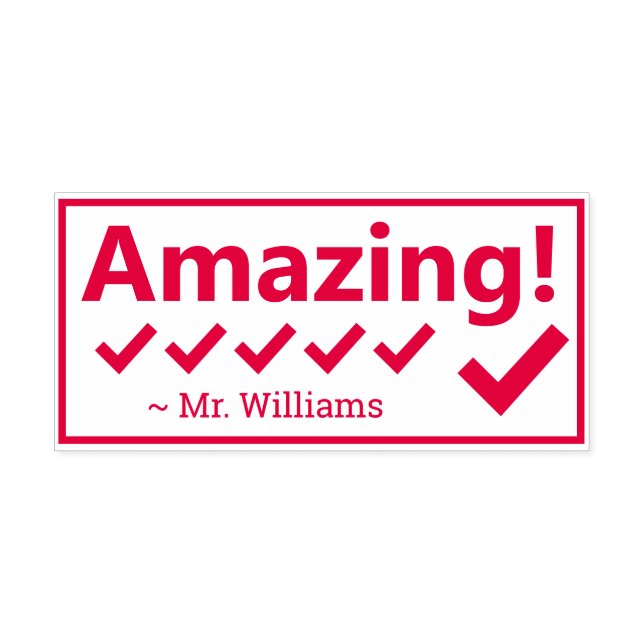 "Amazing!" + Custom Tutor Name Self-inking Stamp (Design)