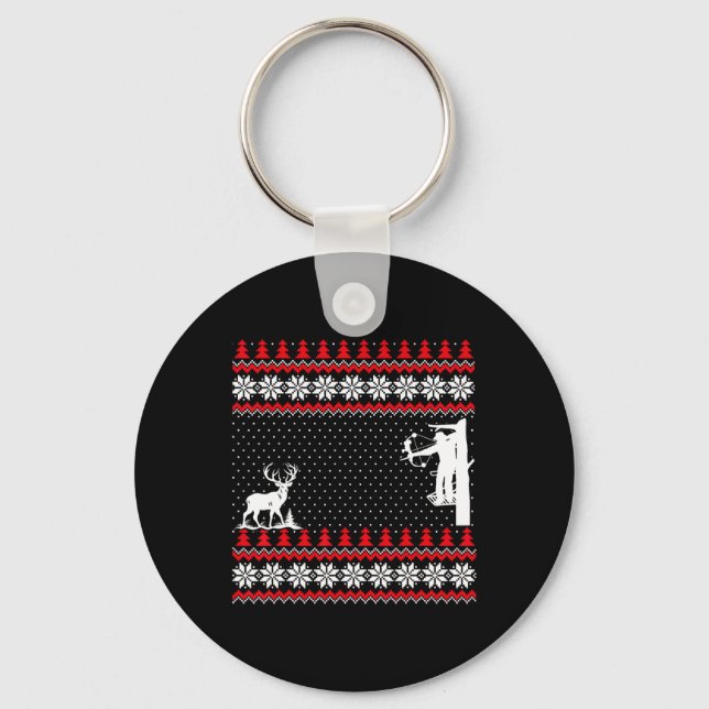 Amazing Cute Funny Duck Hunter Deer Hunting Ugly C Key Ring (Front)
