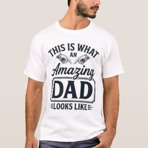 Amazing Dad Vintage Engraving Typography Design_1 T-Shirt